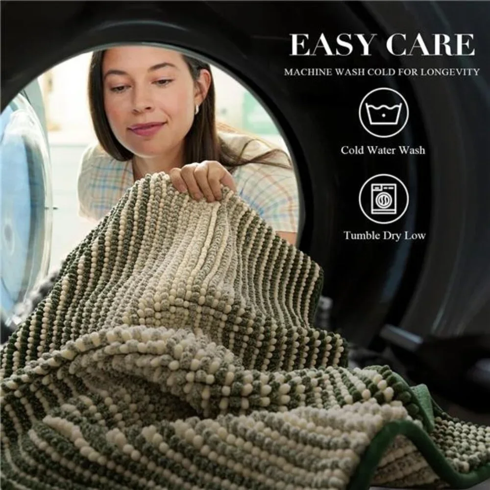 Bath Mat Rug Non Slip Bathroom Floor Mat Water Absorbent Machine Washable Green